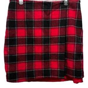 Talbots Women’s Red Plaid Holiday Skirt Preppy Christmas Fashion Wool Blend